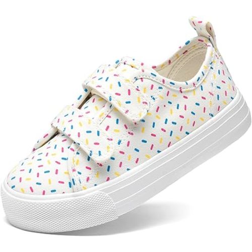 DREAM PAIRS Kid Toddler Sneakers Boys Girls Canvas with Cartoon Dual Hook and Loops for School Walking