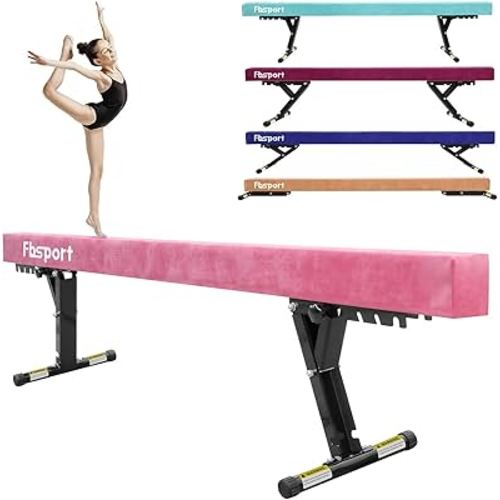 FBSPORT 8ft Adjustable Balance Beam: High and Low Floor Beam Gymnastics Equipment for Kids/Adults,Gymnastics Beam for Training,Practice, Physical Therapy and Professional Home Training with Legs
