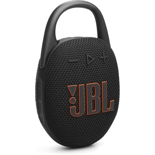 JBL Clip 5 - Ultra-Portable, Waterproof & Dustproof Bluetooth Speaker, Big Pro Sound with Punchy bass, Integrated Carabiner, Up to 12 Hours of Play, Made in Part with Recycled Materials (Black)
