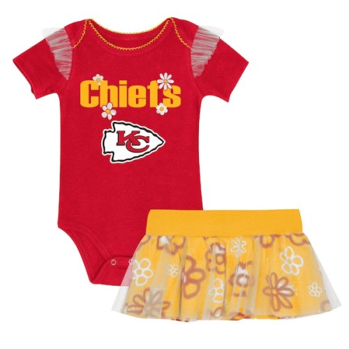 Girls Newborn Kansas City Chiefs Outerstuff Red My Team Rocks Bodysuit and Skirt Set