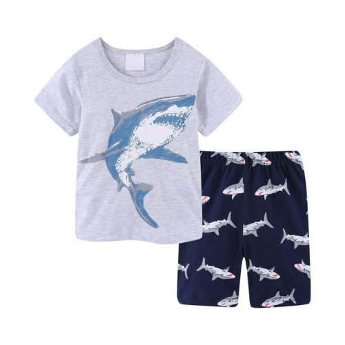 Boys Toddler Cotton Short Sleeve T-Shirt And Short Set 12 Months-7 Years With Cool Patterns Dailywear