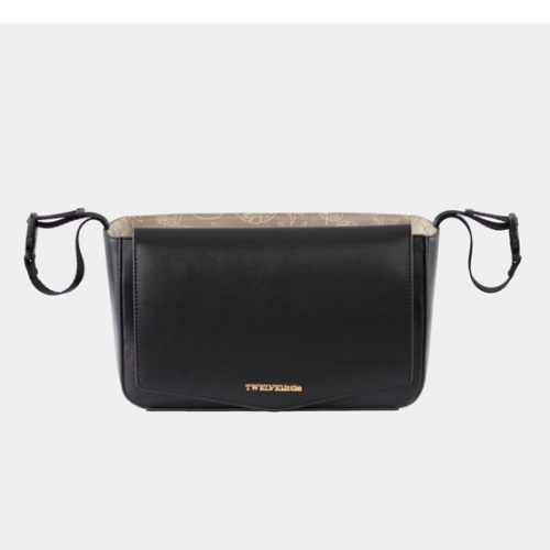 Peek-A-Boo Vegan Leather Stroller Caddy 2.0 in Black