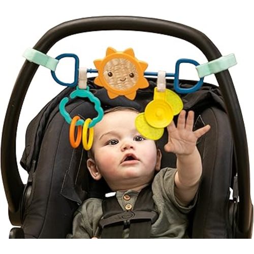 Infantino Sensory Travel Bar - Engaging Activities for Car Seats & Strollers, Promotes Sensory Development, Easy to Install & Durable
