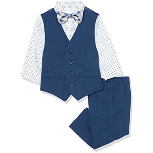 Van Heusen Baby Boys' 4-Piece Formal Set, Vest, Pants, Collared Dress Shirt, and Tie