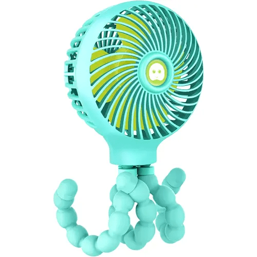 Amazon.com: TRELC Mini Handheld Stroller Fan, Personal Portable Baby Fan with Flexible Tripod, 2023 Upgraded Version, Gift for Children, Rechargeable Fan for Office Room Car Traveling BBQ Gym Fan (Green) : Baby