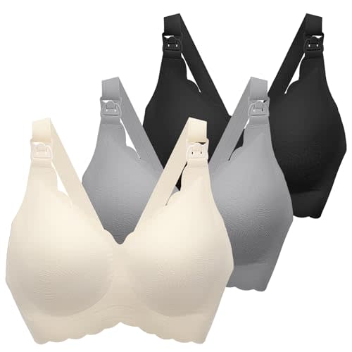 MomWills Nursing Bras for Breastfeeding, Seamless Ultra Comfort Maternity Bra, Natural Shape Pregnancy Bras for Women