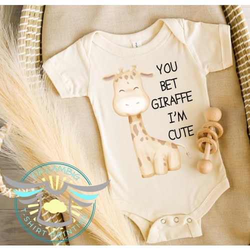 You Bet Giraffe I'm Cute Baby Onesie® Giraffe Baby Onesie® Baby Boy, Giraffe Baby Clothes, Cute Giraffe Bodysuit, Cute Baby Onesie® Trending