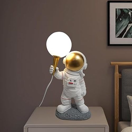 Astronaut Table Lamp, Night Light Lamp for Children, Spaceman Moon Desk Lamp, for Bedroom,Nursery and Space-Themed Parties