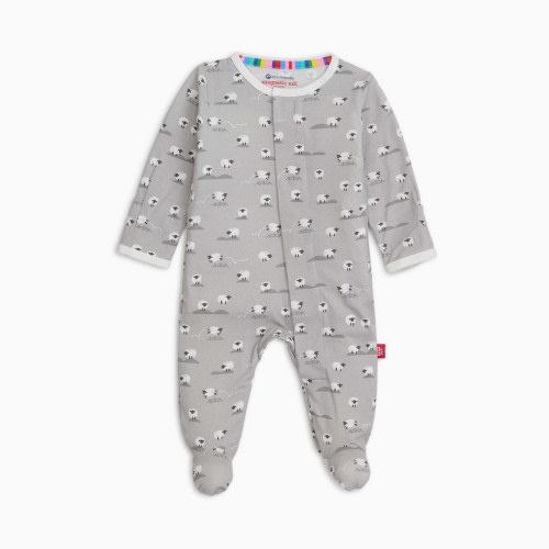 Magnetic Me Modal Magnetic Footie - Pastel Grey Baa Baa Baby, Newborn