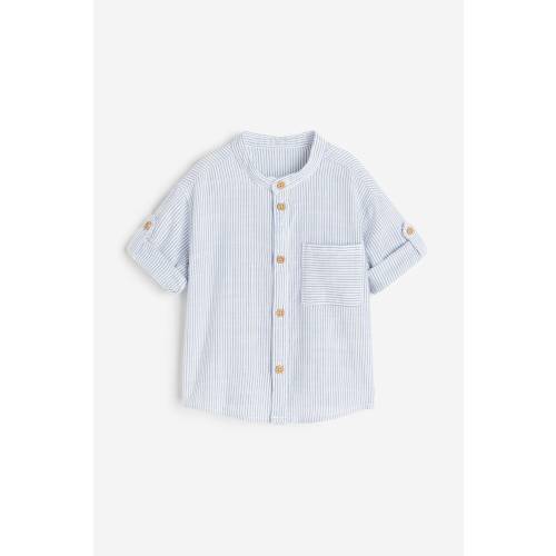 BAND-COLLAR COTTON SHIRT