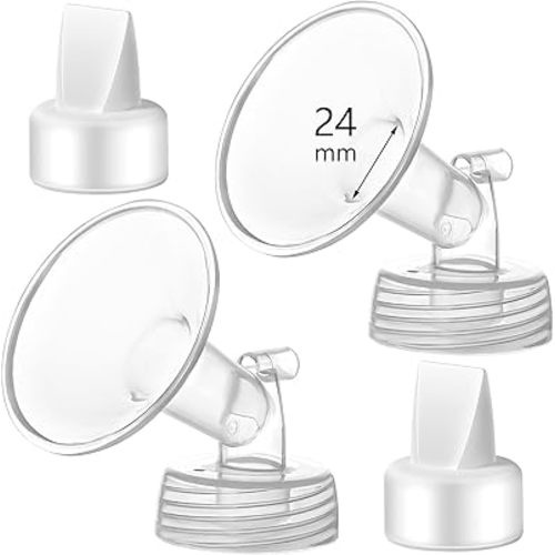 24mm Flange and Duckbill Valve Compatible with Spectra S1 S2 9 Plus Breastpump Replacement to Spectra Pump Parts, Not Original, Replace Accessories.