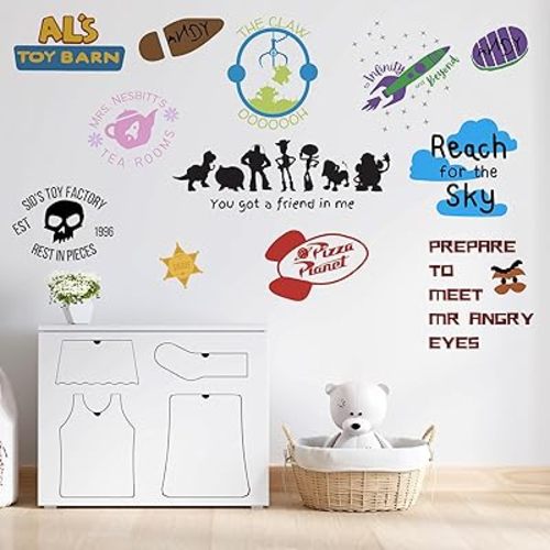 Toy Inspired Story Wall Stickers, Toy Inspired Story Wall Stickers for Children Room, Classic Toy Inspired Story Removable Stickers for Baby Nursery Bedroom Living Room Playroom Wall Decoration