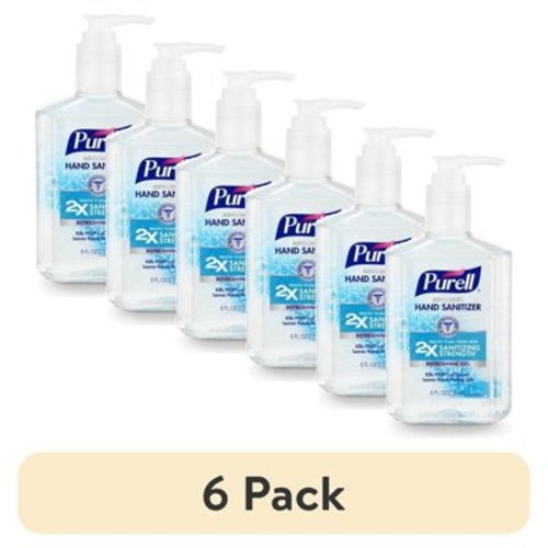 (6 pack) Purell Advanced Hand Sanitizer Refreshing Gel, 8 oz Pump Bottle (Adult)