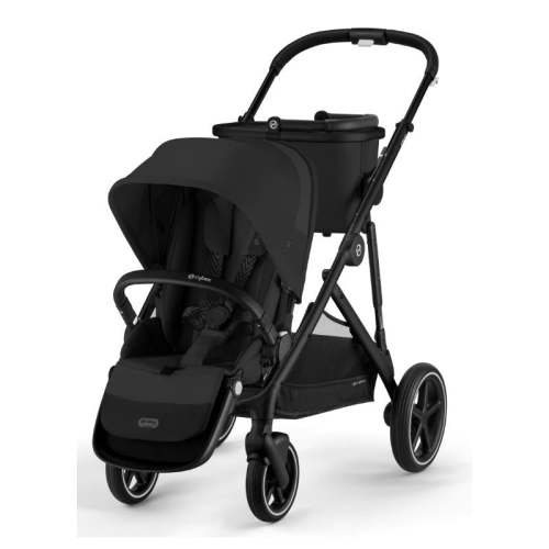 Cybex - Gazelle S 2 Single-to-Double Stroller, Black Frame/Moon Black