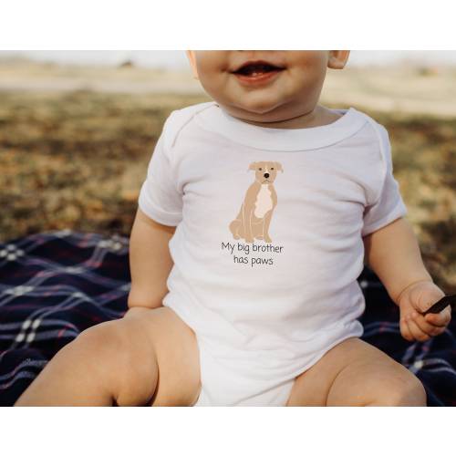Pittie Baby Onesie®, Dog Brother, Cute Baby Onesie ®, Baby Shower Gift, Gender Neutral Gift, Pitbull Baby Gift, Dog Baby Clothes, Baby Gift