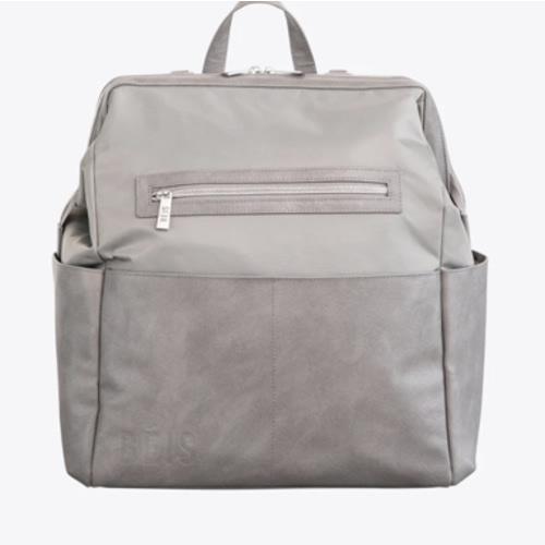 BÉIS 'The Backpack Diaper Bag' in Grey - Chic Diaper Backpack