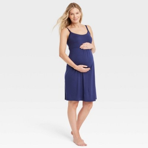 Drop Cup Nursing Maternity Chemise - Isabel Maternity by Ingrid & Isabel™, Color: Navy, Size: M