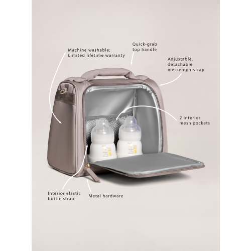 JuJuBe Signature Insulated Washable Lunch Bottle Bag - Taupe