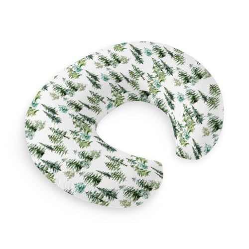 HawSkgFub Watercolor Pine Tree Nursing Pillow Cover for Baby Boys Girls, Christmas Winter Forest Vibe Holiday Breastfeeding Pillow Slipcover, Nursing Pillowcase for Newborn Infant, Cover Only