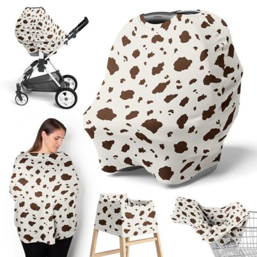Sweet Jojo Designs Gender Neutral 5-in-1 Multi Use Baby Nursing Cover Wild West Brown And Beige