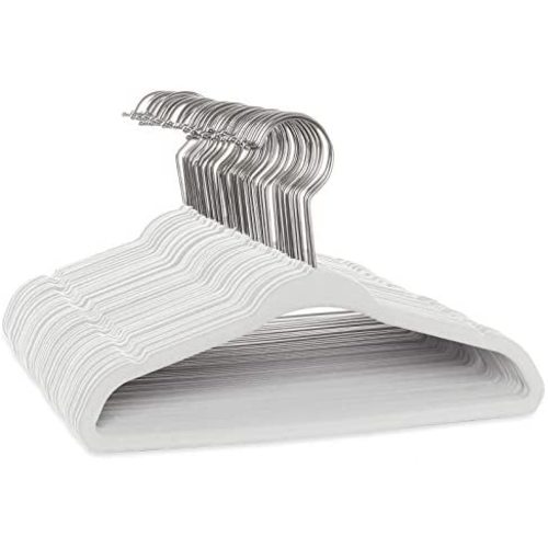 Casafield 50 Velvet Baby Hangers - 11" Size for Infant & Toddler Clothes - Ivory