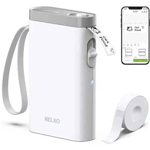 Label Maker Machine with Tape, P21 Bluetooth Label Printer, Wireless Mini Label Makers with Multiple Templates for Organizing Office Home, White