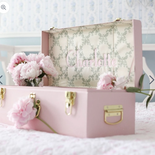 Petite Classic Trunk - Pink - Ivy Trail / Embroidery