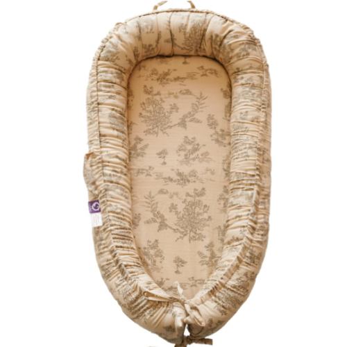 Infant Lounger, Baby Nest Cover for Baby Girls & Boys, Newborn Essentials for Baby 0-12 Months, 100% Cotton Breathable, Portable Travel Bed (Poem_Muslin)