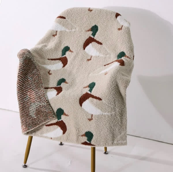 Chenille Baby Blanket - Mallard Duck Print | Velvet Fawn