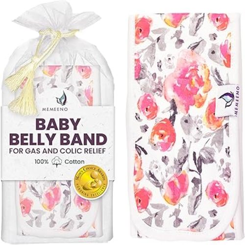 Baby Belly Band for Gas and Colic Relief - Heating Pad, Tummy Wrap for Infants and Newborns, Floral
