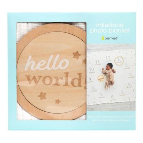 Pearhead Baby Milestone Blanket and Photo Prop Set - 2pk
