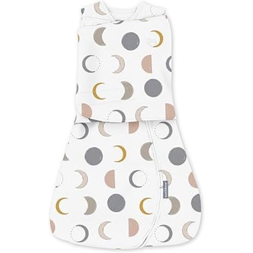 Ingenuity Arms Free Transitional Swaddle, Size 3-6 Months, 14-18 Pounds, Arms Swaddled in or Out, 1.0 TOG - Luna