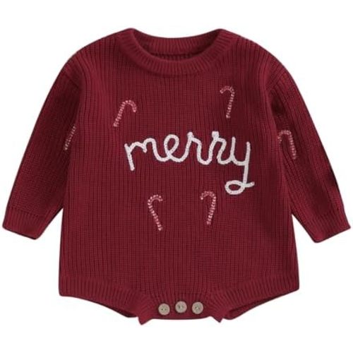 woshilaocai Baby Boy Girl Sweater Oversized Long Sleeve Romper Warm Crewneck Bodysuit Knitted Winter Clothes