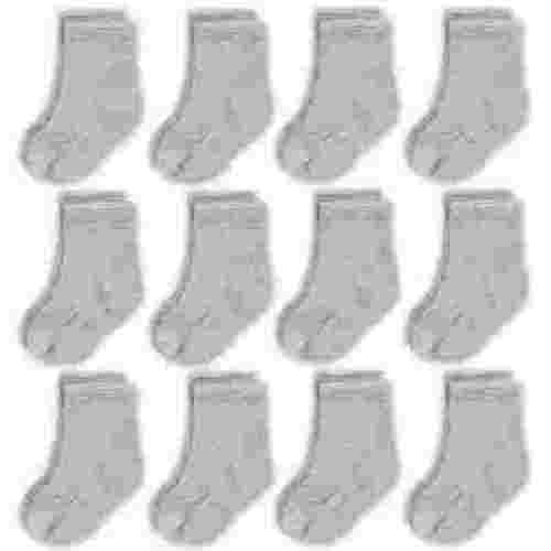 CozyWay Baby Socks Crew Comfy Cotton Socks For Girls and Boys Babies Soft & Breathable Infant - 6-12 Months Unisex Gray - 12 Pack