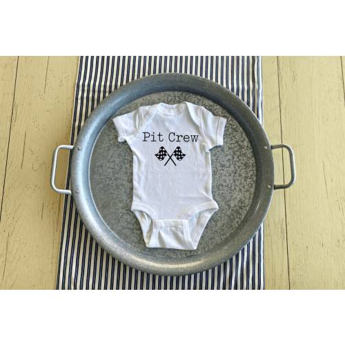 Pit Crew Baby ONESIES® Bodysuit, Racing Baby Clothing, Race car Outfit, Checkered Flag Bodysuit, Newborn Gift