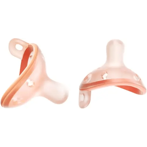 Baby Pacifiers 0-6 Month, Nipple Shape Soft Silicone Newborn Pacifiers with Large Air Holes, BPA Free