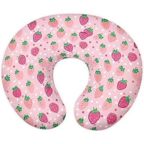 Strawberry Nursing Pillow Cover for Baby Girl Boy Stretchy Removable Covers for Breastfeeding Pillows Safe and Snug Breast Feeding Pillowcases for Moms Nursing Covers Polka Dot
