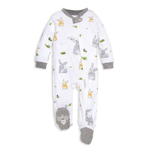 Burt's Bees Baby Boys' Organic Cotton Loose Fit Sleep and Play One-Piece Zip Front Footed Pajamas