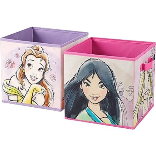 Disney Princess Collapsible Storage Cubes, Set of 2, 10"x10"
