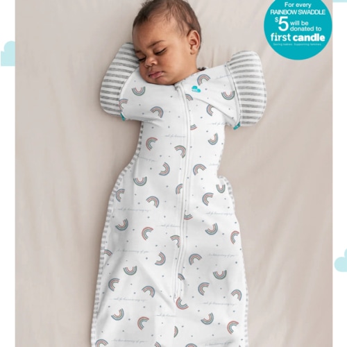 Swaddle Up™ Transition Bag 1.0 TOG Cotton White Rainbow Dream
