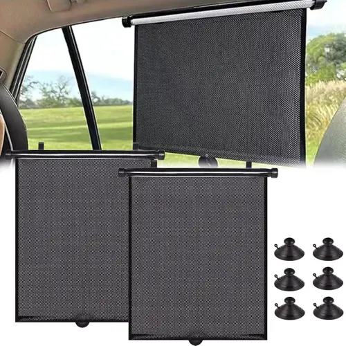 2 Pack Car Window Shades for Baby, 2024 Upgraded 16"×26" Extended Car Sun Shade Side Window, Retractable Car Side Window Sun Shade for Heat, UV and Sun Glare Protection, Baby Car Accessories for Car