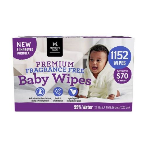 Premium Fragrance-Free Baby Wipes (1152 ct.) By M. M.