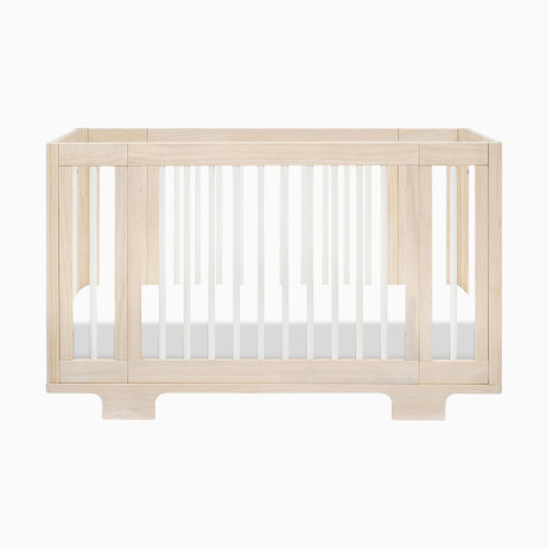 babyletto Yuzu 8-in-1 Convertible Crib with All-Stages Conversion Kits - Washed Natural / White