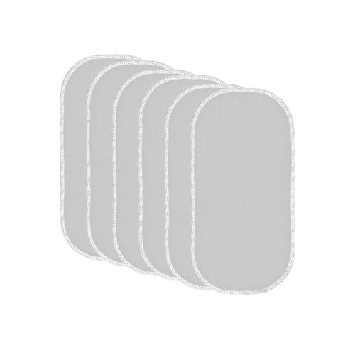 TILLYOU Waterproof Changing Pad Liners 6 Pack, 100% Cotton Reusable Cloth Diaper Liners, Gray