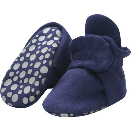Zutano Unisex Organic Cotton Baby Booties With Gripper Soles - 3 Months Infant - True Navy