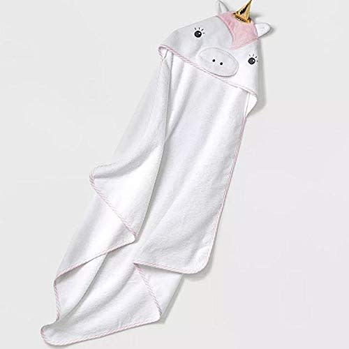 Unicorn Baby Hooded Towel (White w/Pink Hair)