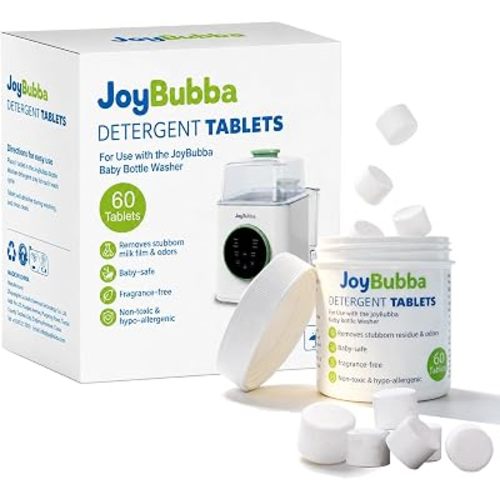 Bottle Washer Detergent Tablets, 60 Tablets– Removes Stubborn Milk Film & Odors – Baby-Safe, Fragrance-Free, Non-Toxic, TUV Certified – Compatible with Baby Bottle Washers.