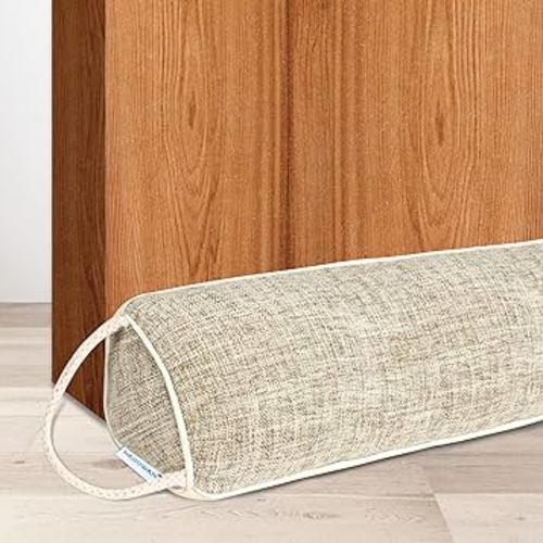 NABOWAN 30" Weighted Under Door Draft Stopper -Triangular Door Draft Blocker with Hook Loops for Easy Install, Save Energy, Home Room Essentials