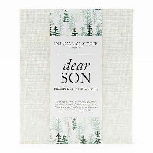 Duncan & Stone Dear Son Boy Mom Baby Memory Book Journal, Cream, 230pg