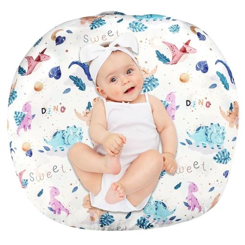 Newborn Lounger Cover, Cute Dinosaur Removable Cover Ultra Soft Comfortable Lounger Slipcover Removable Cover for Infant Lounger Pillow (Lounger not Included)
